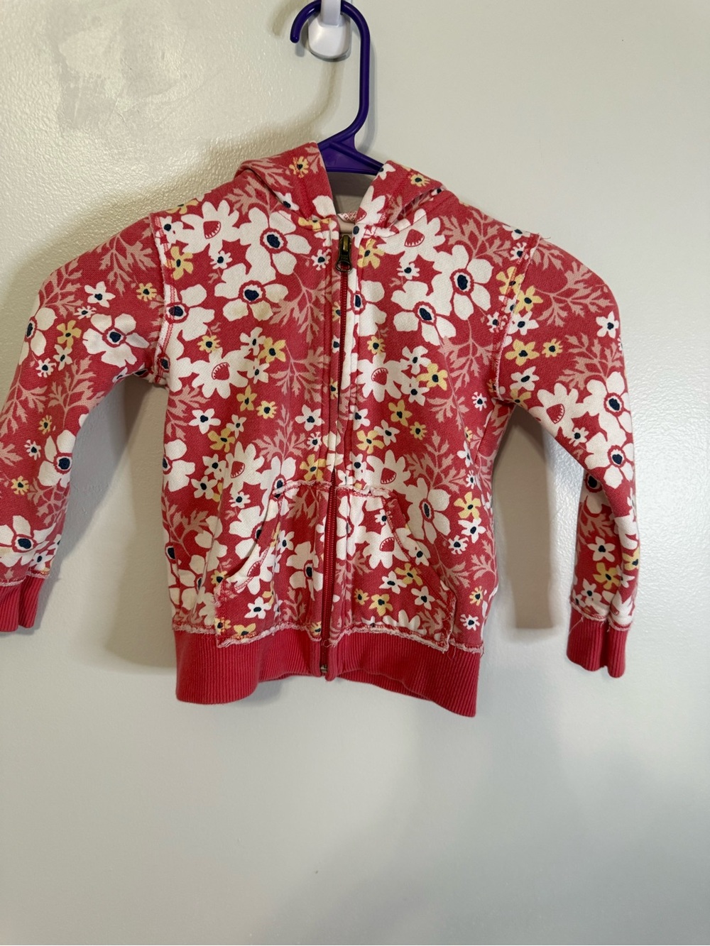 Old Navy Coral Floral Zip-Up Hoodie for Kids